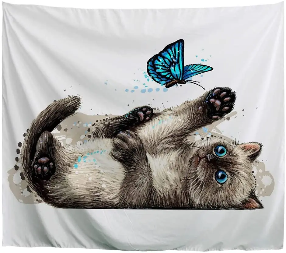 Cat Butterfly Tapestry Wall Hanging, Cute Animal Funny Wall Home Decor for Girls Boys Bedroom, Dorm, College, Living Room
Cat Butterfly Tapestry Wall Hanging, Cute Animal Funny Wall Home Decor for Girls Boys Bedroom, Dorm, College, Living Room