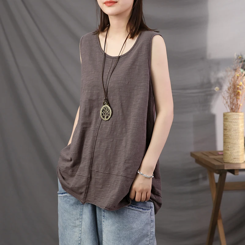 Cotton Linen 100% Solid Women Tank Tops Summer Vintage Loose Oversized Sleeveless All Match Female Pulls Outwear Tops
Cotton Linen 100% Solid Women Tank Tops Summer Vintage Loose Oversized Sleeveless All Match Female Pulls Outwear Tops