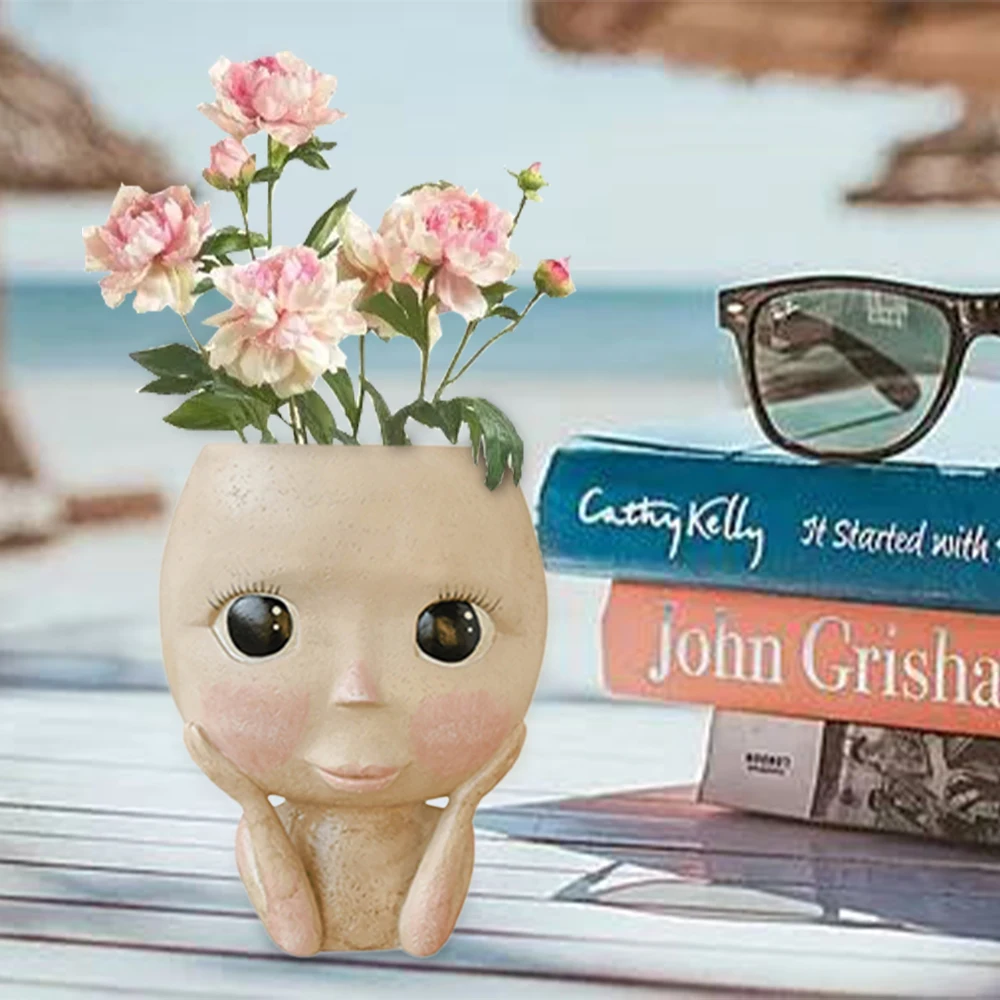 Human Face Vase Decoration Big Eyes Doll Resin Flowerpot Figure Sculpture Crafts Storage Container Flower Arrangement Container
Human Face Vase Decoration Big Eyes Doll Resin Flowerpot Figure Sculpture Crafts Storage Container Flower Arrangement Container