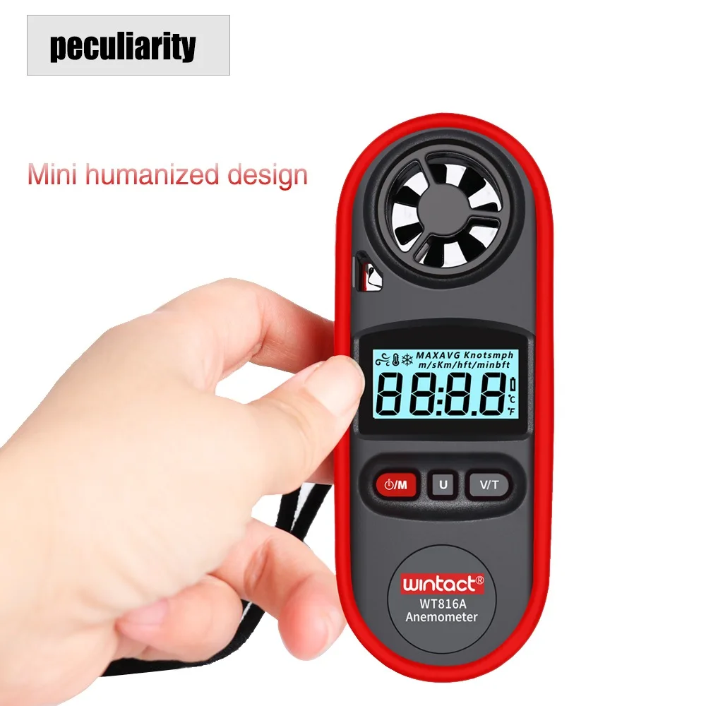 Wintact Pocket Hand-held Digital Anemometer Wt816a Shipped Without Batteries Lcd Display with Backlight Easy for Reading
Wintact Pocket Hand-held Digital Anemometer Wt816a Shipped Without Batteries Lcd Display with Backlight Easy for Reading