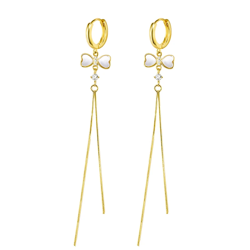925 Silver Ear Buckle Bow-knot and Star Long Tassel Drop Earring For Women CZ Crystal Earring Engagement Party Jewelry Gift
925 Silver Ear Buckle Bow-knot and Star Long Tassel Drop Earring For Women CZ Crystal Earring Engagement Party Jewelry Gift