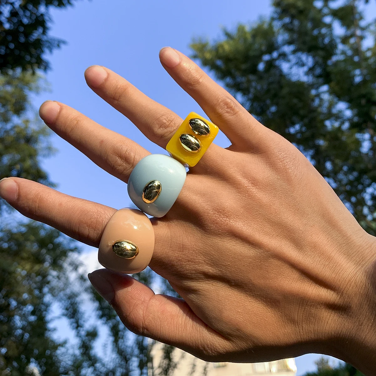 Sweet Cute Colourful Resin Acrylic Geometric Square Round Rings For Women Jewelry Travel Gifts 2021 Trend Bohemian Thick Rings
Sweet Cute Colourful Resin Acrylic Geometric Square Round Rings For Women Jewelry Travel Gifts 2021 Trend Bohemian Thick Rings