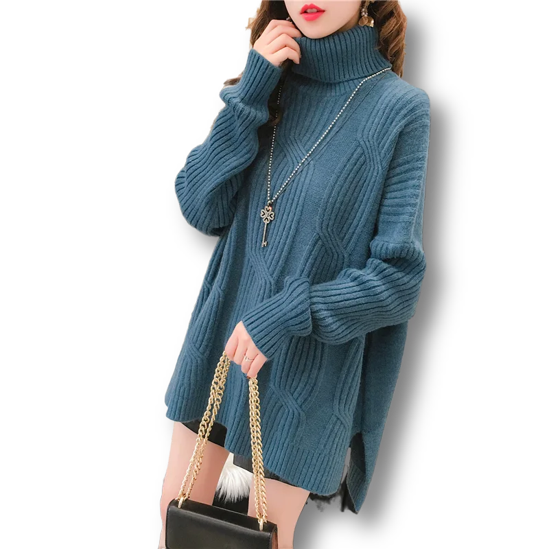 Thicken Warm Loose Turtleneck Knitted Women Sweater Long-Sleeved Casual All Match Female Pulls Outwear Tops
Thicken Warm Loose Turtleneck Knitted Women Sweater Long-Sleeved Casual All Match Female Pulls Outwear Tops