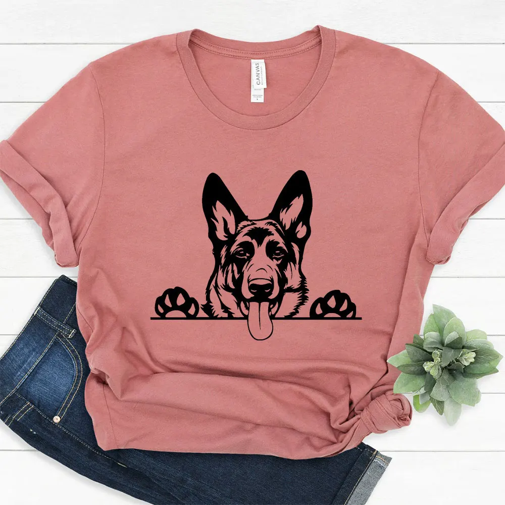 German Shepard TShirt Women Funny Dog Lovers Tee Oversize Summer Casual Aesthetic Print Short Sleeve Top Gift For Dog's Owner
German Shepard TShirt Women Funny Dog Lovers Tee Oversize Summer Casual Aesthetic Print Short Sleeve Top Gift For Dog's Owner
