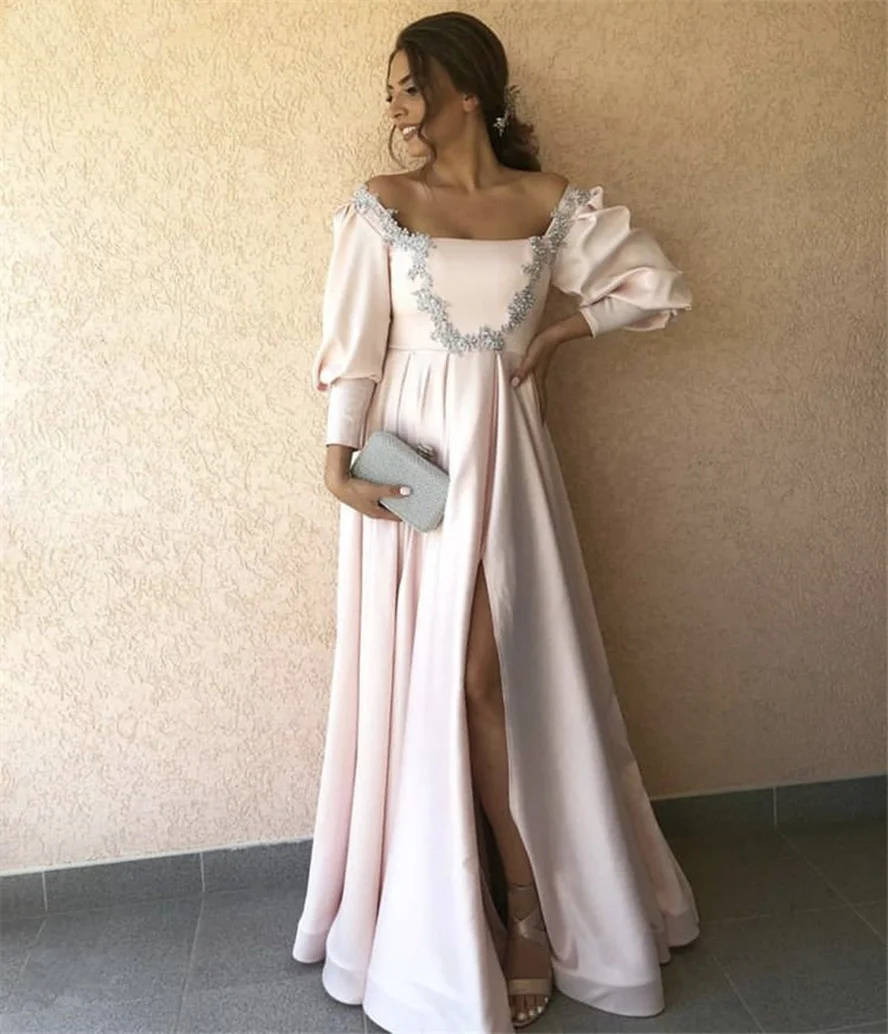 Long Sleeves Women Formal Party Evening Gowns Beaded Prom Dresses Side Split A Line Robe De Marrige Bride Any Occasion Wear
Long Sleeves Women Formal Party Evening Gowns Beaded Prom Dresses Side Split A Line Robe De Marrige Bride Any Occasion Wear