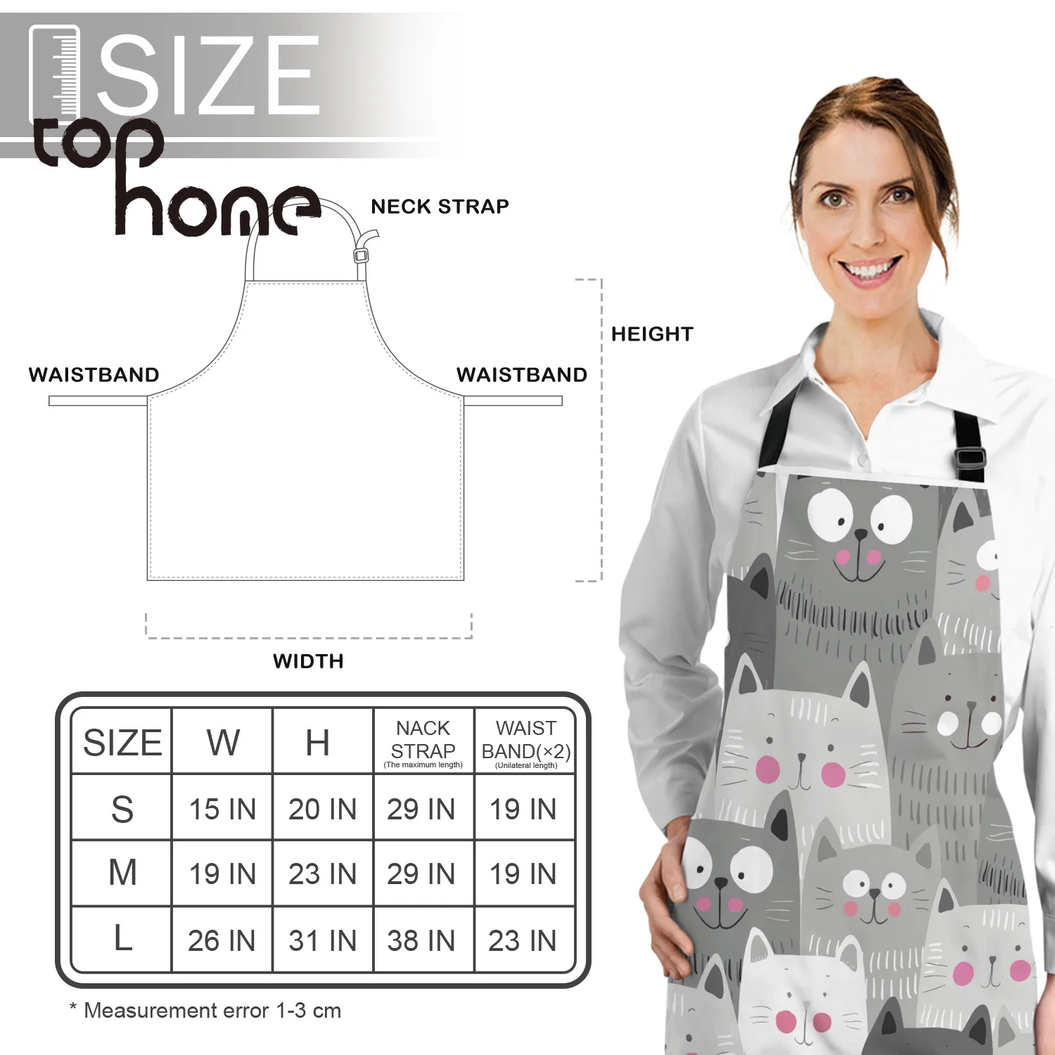 Tophome Kitchen Apron Cartoon Grey Cat Printed Adjustable Sleeveless Canvas Aprons for Men Women Kids Home Cleaning Tools
Tophome Kitchen Apron Cartoon Grey Cat Printed Adjustable Sleeveless Canvas Aprons for Men Women Kids Home Cleaning Tools