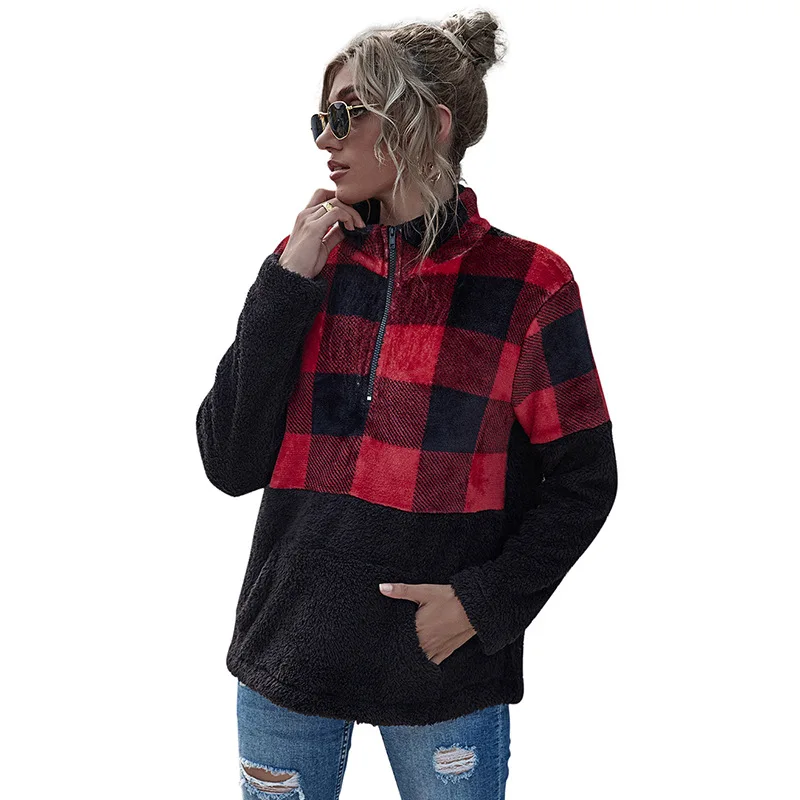 2020 Autumn and Winter New European and American Women's Clothing Zipper Plaid Furry Coat Women's Long Sleeve
2020 Autumn and Winter New European and American Women's Clothing Zipper Plaid Furry Coat Women's Long Sleeve
