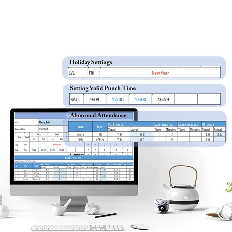 Employee's Time Clock,with Free Software, Biometric Fingerprint Time Attendance Office Punch Clock,with RFID/PIN US Plug
Employee's Time Clock,with Free Software, Biometric Fingerprint Time Attendance Office Punch Clock,with RFID/PIN US Plug