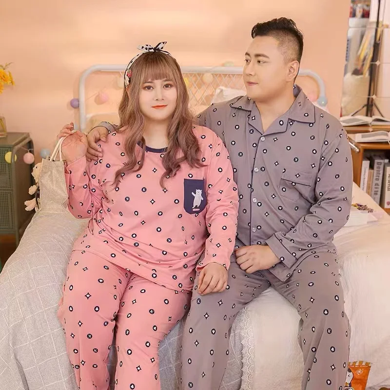 spring and autumn long sleeved trousers couple cartoon pure cotton men and women plus pajamas 100kg loose home clothes
spring and autumn long sleeved trousers couple cartoon pure cotton men and women plus pajamas 100kg loose home clothes