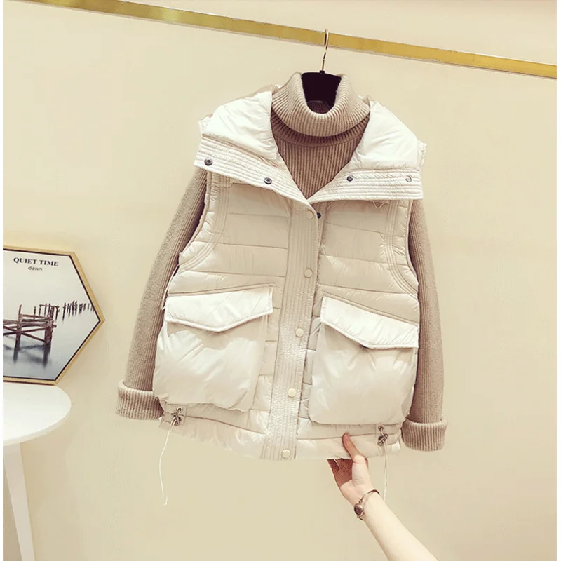 Women's Vest Turn Down Collar New Solid Lamb Wool Fashion Temperament Female Autumn Winter Sleeveless Casual Cotton Loose Jacket
Women's Vest Turn Down Collar New Solid Lamb Wool Fashion Temperament Female Autumn Winter Sleeveless Casual Cotton Loose Jacket