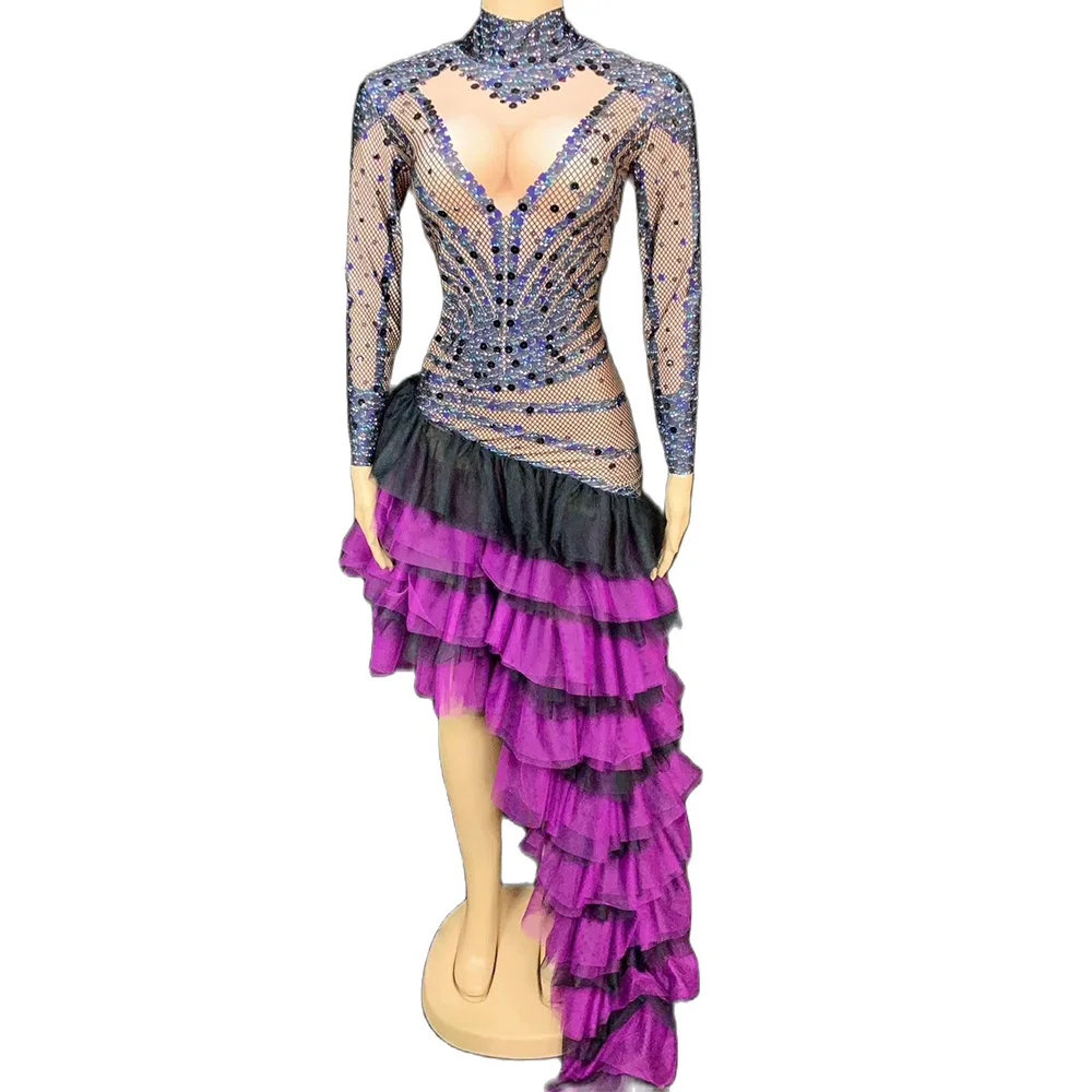 Sparkling Striped Sequins Asymmetrical Dress Cascading Ruffle Party Evening Costume Long Trailing Birthday Party Dress Women
Sparkling Striped Sequins Asymmetrical Dress Cascading Ruffle Party Evening Costume Long Trailing Birthday Party Dress Women