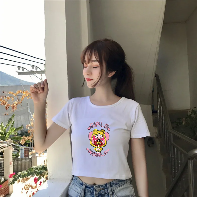 FIXSYS Sailor Moon Harajuku Kawaii T Shirt Women Cute y2k Funny Cartoon T-shirt Korean Style Top Tees anime Women's t-shirts
FIXSYS Sailor Moon Harajuku Kawaii T Shirt Women Cute y2k Funny Cartoon T-shirt Korean Style Top Tees anime Women's t-shirts