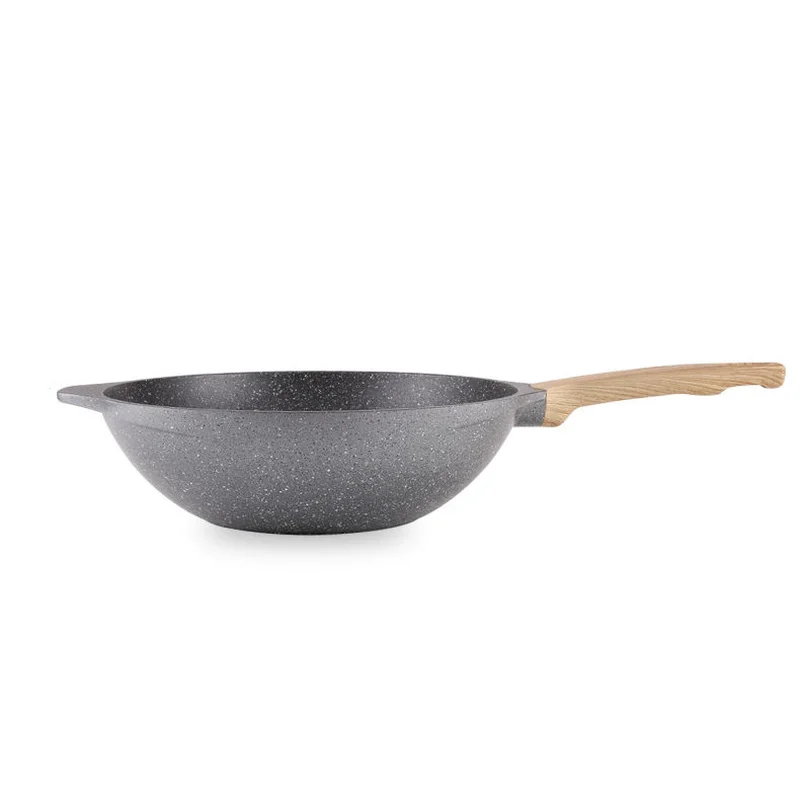 Wok антипригарная сковорода без дыма с плоским дном кастрюля для приготовления