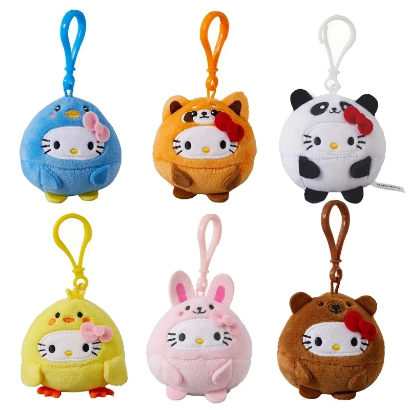 10 см Kawaii Sanrio Plushie брелок КТ Кот плюшевый подарок Подвеска Аниме Мягкие игрушки с