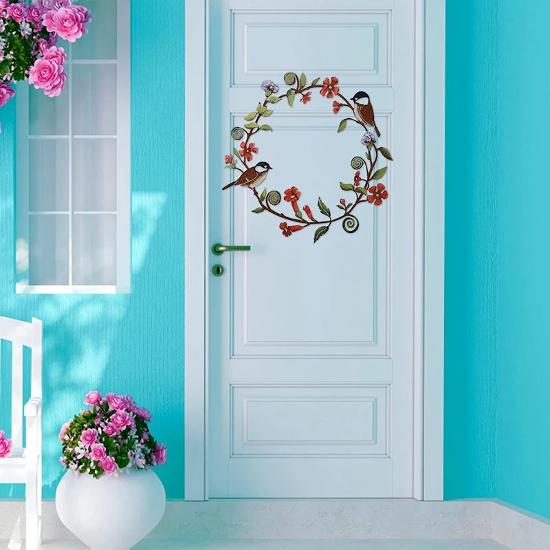 Chickadees Flowers Metal Wreath Flower Wreaths for Front Door,Bird Wreath for Front Door & Farmhouse Kitchen Porch Decor
Chickadees Flowers Metal Wreath Flower Wreaths for Front Door,Bird Wreath for Front Door & Farmhouse Kitchen Porch Decor