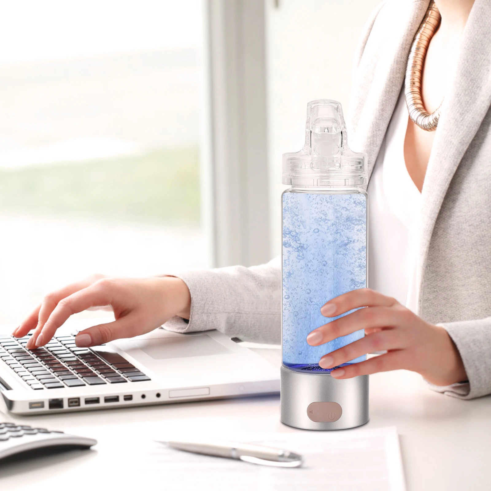Portable Hydrogen Generator Water Bottle Hydrogen And Oxygen Separation Electrolysis Water Cup With Handle USB Water Filter New
Portable Hydrogen Generator Water Bottle Hydrogen And Oxygen Separation Electrolysis Water Cup With Handle USB Water Filter New