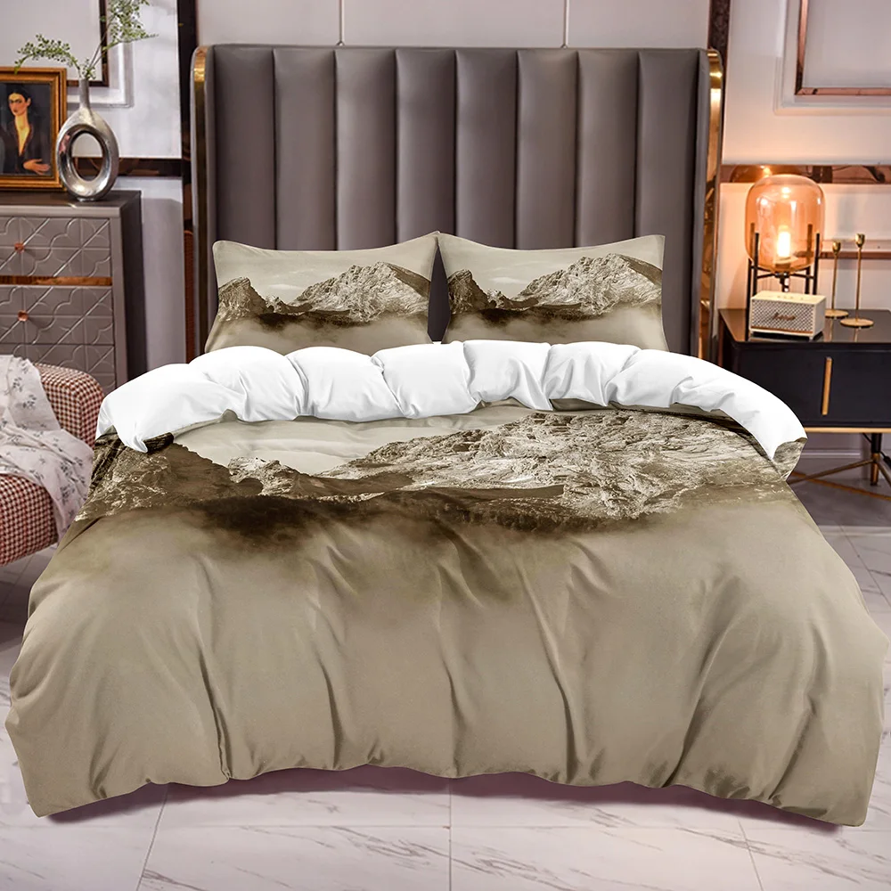 Duvet Cover with 3D Mountain Print Microfiber Comforter Cover with Zipper Closure Corner Ties Inside
Duvet Cover with 3D Mountain Print Microfiber Comforter Cover with Zipper Closure Corner Ties Inside