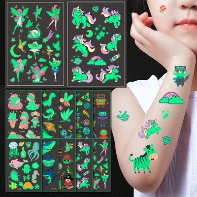 1/12PCS Luminous Tattoo Stickers Kid Temporary Unicorn Fake Tattoos set Glow Face Arm Leg for Children Body Art Mermaid Sticker
1/12PCS Luminous Tattoo Stickers Kid Temporary Unicorn Fake Tattoos set Glow Face Arm Leg for Children Body Art Mermaid Sticker