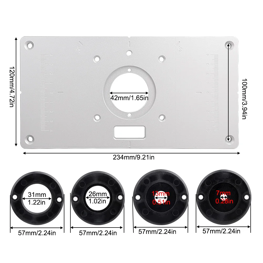 New Multifunctional Router Table Insert Plate with 4 Ring Screws for Woodworking Benches Router Trimmer Models Engraving Machine
New Multifunctional Router Table Insert Plate with 4 Ring Screws for Woodworking Benches Router Trimmer Models Engraving Machine