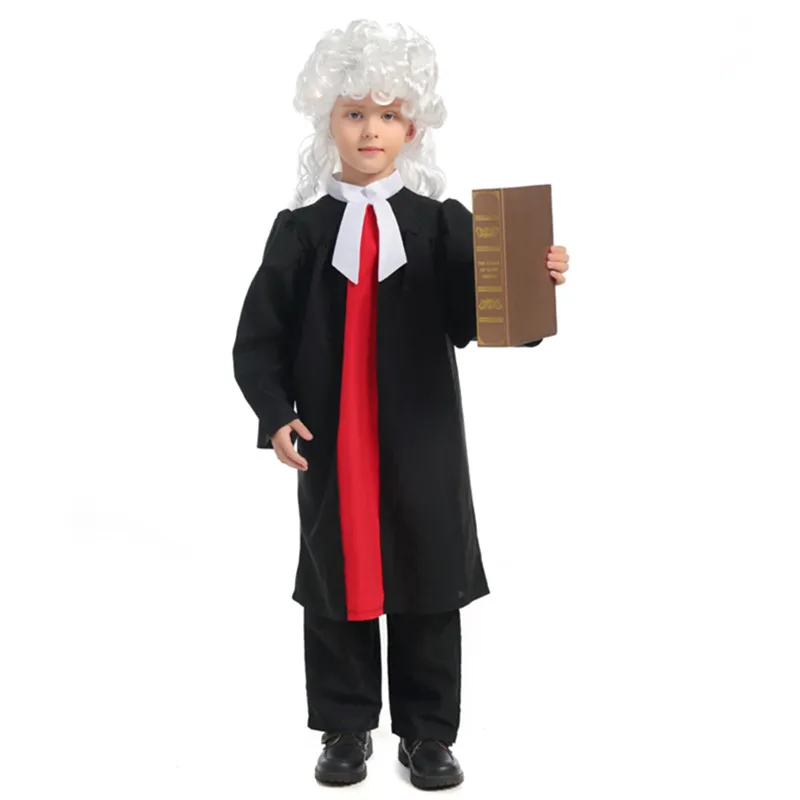 

children's lawyer judge uniform cosplay costumes for Boy Girl funny Kindergarten performance clothing halloween robe