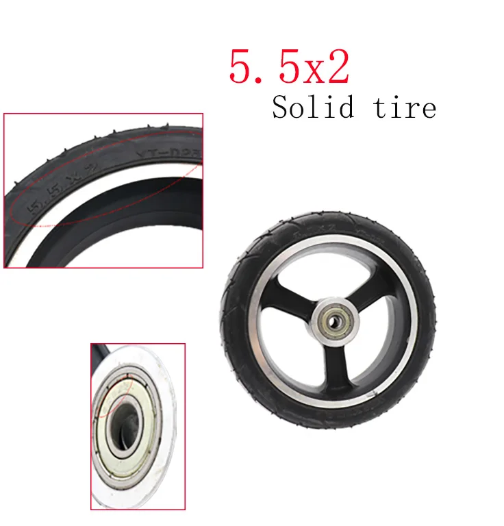 Rubber and alloy 5.5x2 solid tires, suitable for small electric scooters Super wear-resistant, non-slip and shock-absorbing
Rubber and alloy 5.5x2 solid tires, suitable for small electric scooters Super wear-resistant, non-slip and shock-absorbing