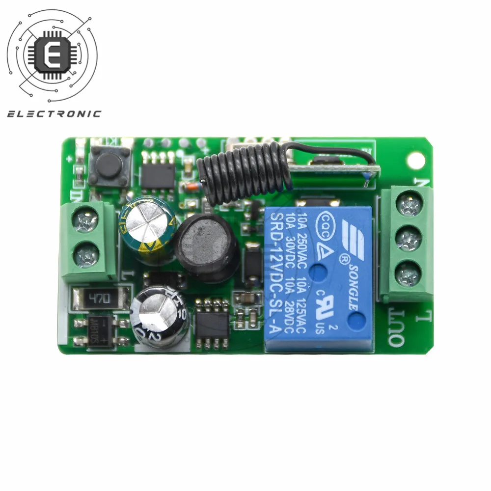 315MHZ 433MHz DC 12V 220V 1 Way Channel Wireless RF Remote Control Board Transmitter Receiver Relay Switch Module
315MHZ 433MHz DC 12V 220V 1 Way Channel Wireless RF Remote Control Board Transmitter Receiver Relay Switch Module