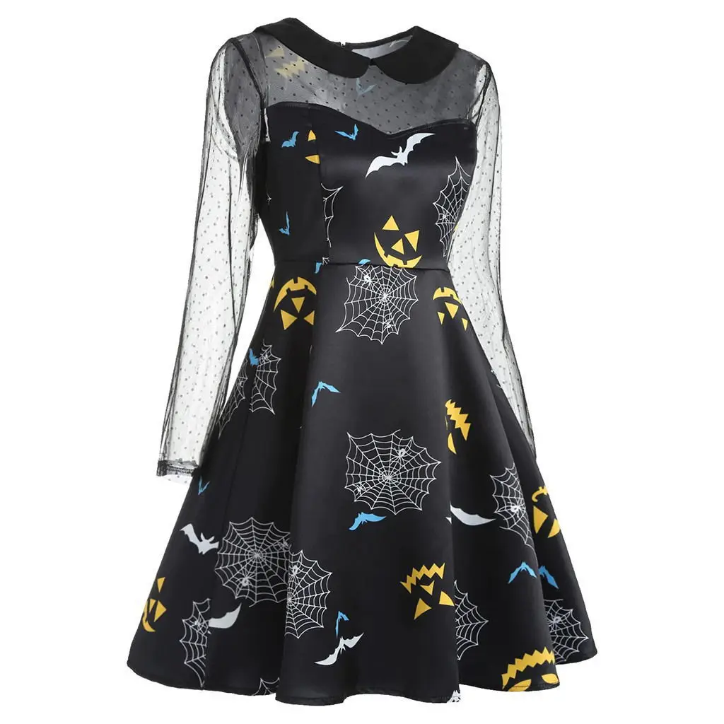 Long-Sleeved Dress Printed Dresses Lace Halloween Vestidos Women O Neck Vintage Robes Femme Female Fall Clothes 2021
Long-Sleeved Dress Printed Dresses Lace Halloween Vestidos Women O Neck Vintage Robes Femme Female Fall Clothes 2021