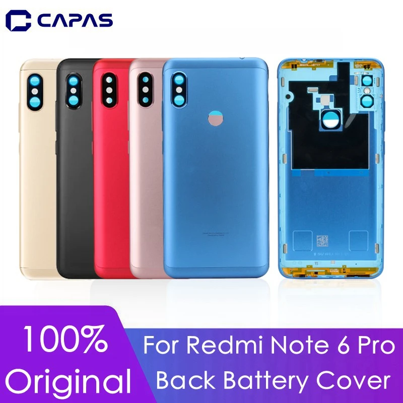 Оригинальная задняя крышка для Xiaomi Redmi Note 6 Pro батарея держатель SIM карты + стекло