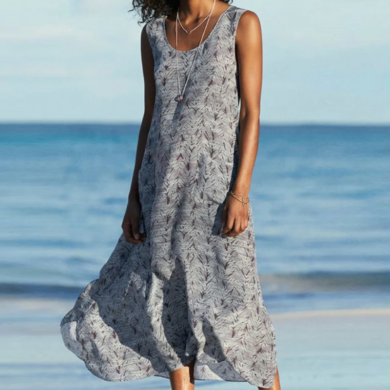 Women Floral Print O Neck Sleeveless Long Dresses Elegant Casual Maxi Dresses Beach A-Line Summer Party Dresses Vestido 2020
Women Floral Print O Neck Sleeveless Long Dresses Elegant Casual Maxi Dresses Beach A-Line Summer Party Dresses Vestido 2020