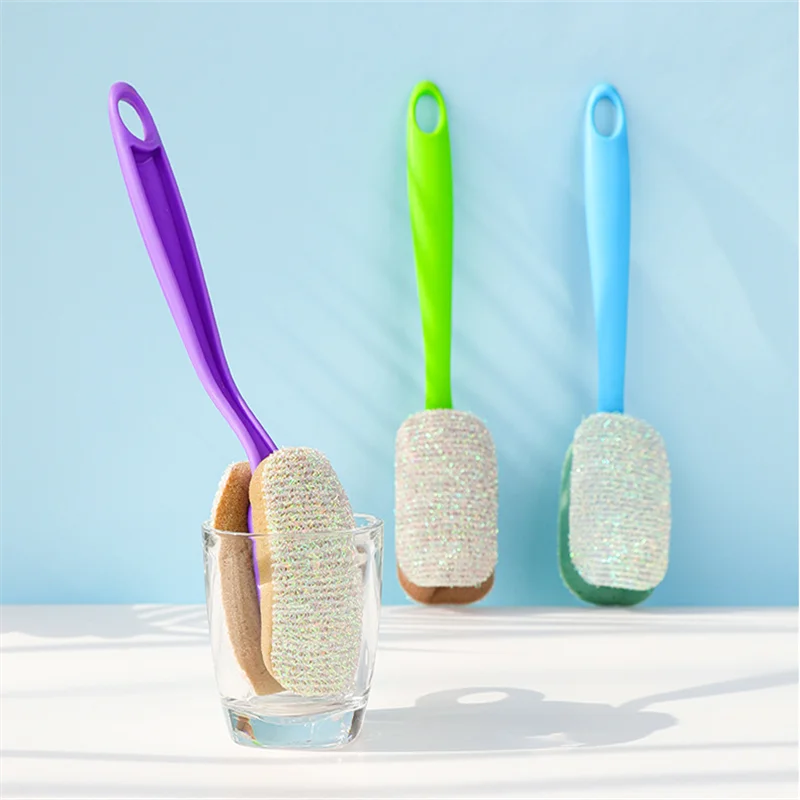 3pcs Cleaning sponge, cup, bottle brush, kitchen supplies, scouring pad, plastic scrubbing cup Artifact, three colors
3pcs Cleaning sponge, cup, bottle brush, kitchen supplies, scouring pad, plastic scrubbing cup Artifact, three colors