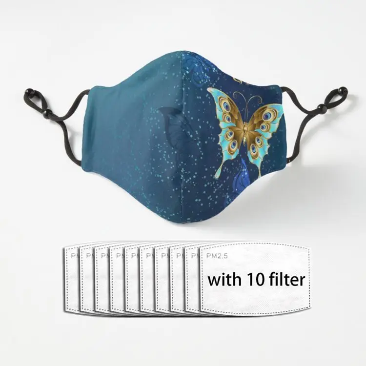 Золотые бабочки на синем фоне маска для взрослых моющаяся многоразовая дышащая маска для лица Пылезащитная маска
Золотые бабочки на синем фоне маска для взрослых моющаяся многоразовая дышащая маска для лица Пылезащитная маска