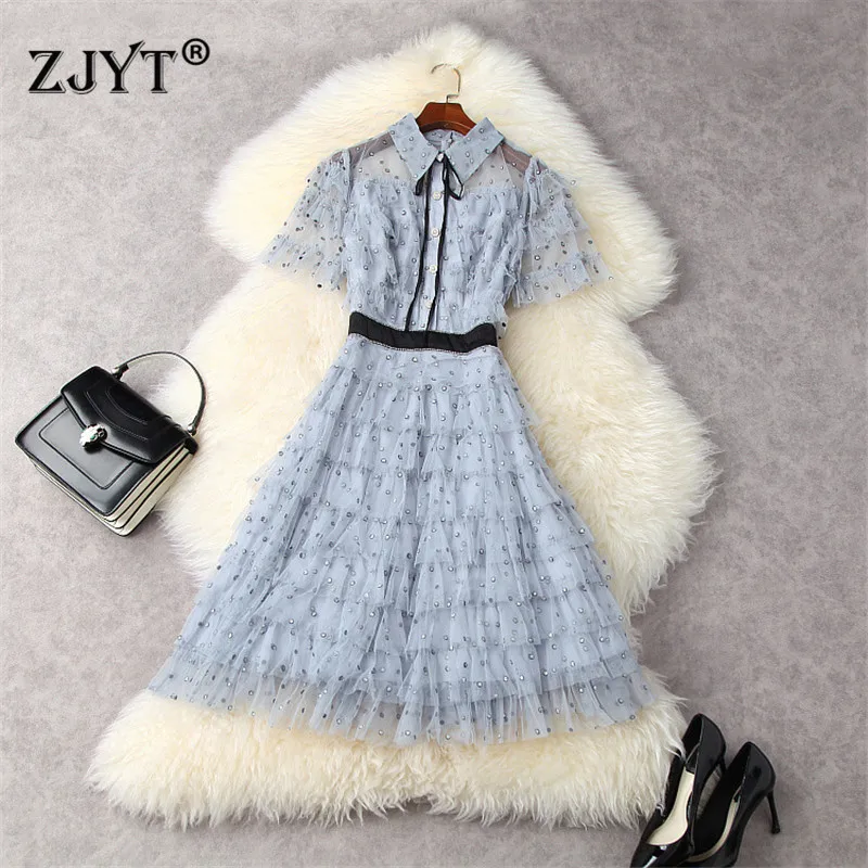 2021 New Summer Style Fashion Short Sleeve Transparent Mesh Ruffle Layered Cake Dress Runway Designers Party Sexy Robe Vestidos
2021 New Summer Style Fashion Short Sleeve Transparent Mesh Ruffle Layered Cake Dress Runway Designers Party Sexy Robe Vestidos