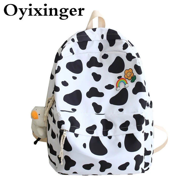 OYIXINGER Cow Spotted Nylon Backpack Women 2021 New Large Capacity School Bag For Students Waterproof Travel Backpack For Female
OYIXINGER Cow Spotted Nylon Backpack Women 2021 New Large Capacity School Bag For Students Waterproof Travel Backpack For Female