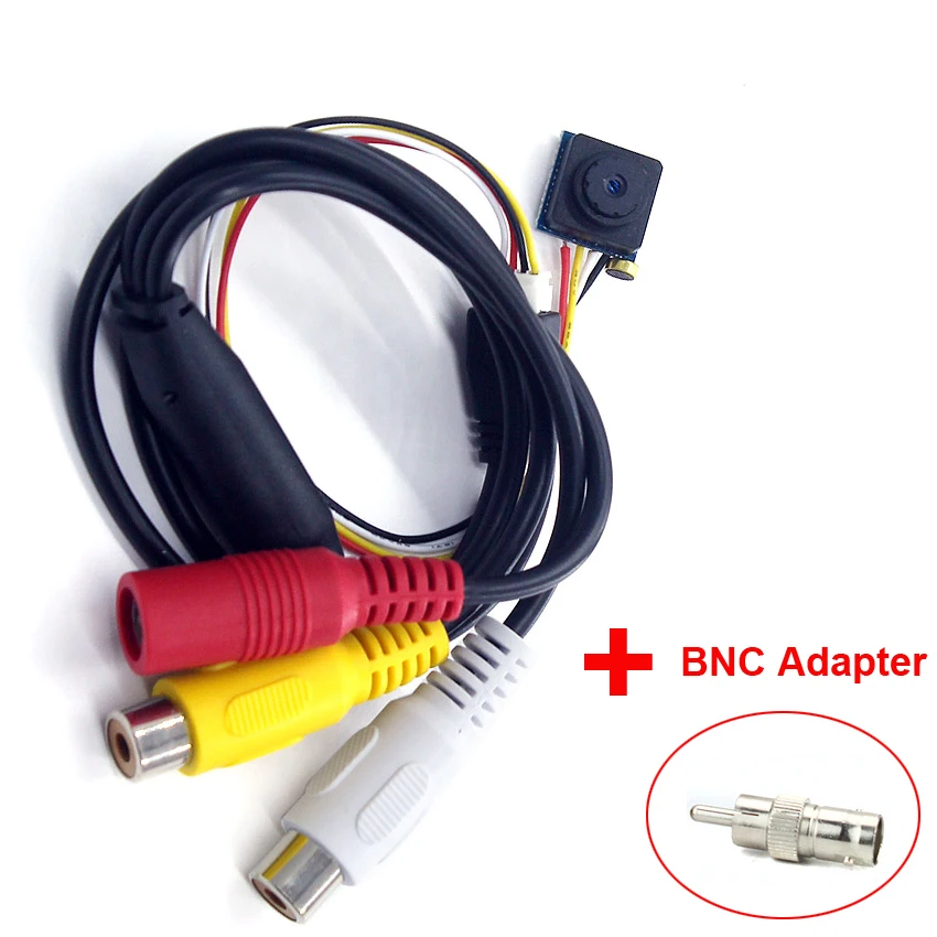 Мини камера видеонаблюдения SMTKEY 700TVL цветная с адаптером BNC|Камеры видеонаблюдения| |