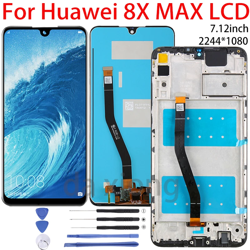 7.12" LCD For Huawei Honor 8X Max Display With Frame Touch Screen Digitizer Assembly ARE-AL00 ARE-L22HN AL10 LCD Screen
7.12" LCD For Huawei Honor 8X Max Display With Frame Touch Screen Digitizer Assembly ARE-AL00 ARE-L22HN AL10 LCD Screen