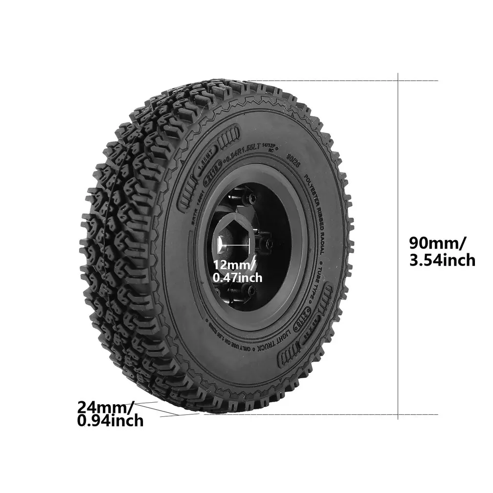 4pcs Metal 1.55 Beadlock Rim & Rubber Wheel Tires 90*24mm AX-1020BK For RC Crawler Car D90 TF2 RC Car Parts Accessories
4pcs Metal 1.55 Beadlock Rim & Rubber Wheel Tires 90*24mm AX-1020BK For RC Crawler Car D90 TF2 RC Car Parts Accessories