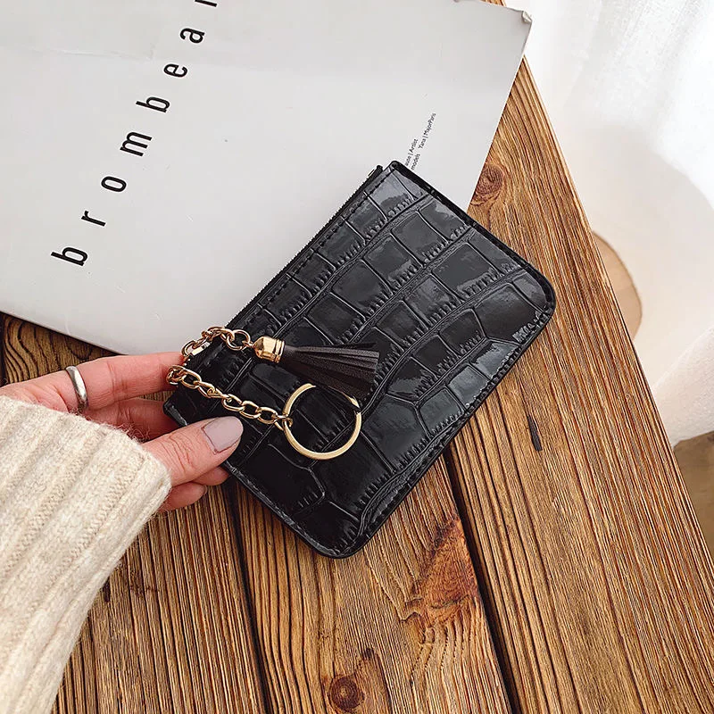 Classic Crocodile Pattern Short Wallets for Women Girls Key chain PU Leather Card Holder Mini Coin Tassel Purse Pouch
Classic Crocodile Pattern Short Wallets for Women Girls Key chain PU Leather Card Holder Mini Coin Tassel Purse Pouch