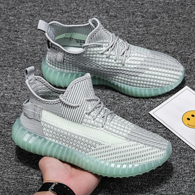 

High Quality Women Vulcanized Shoes 350 Slip On Flats Shoes Mesh Men Shoes Breathable Sneakers Lightweight Gray Walking Shoes