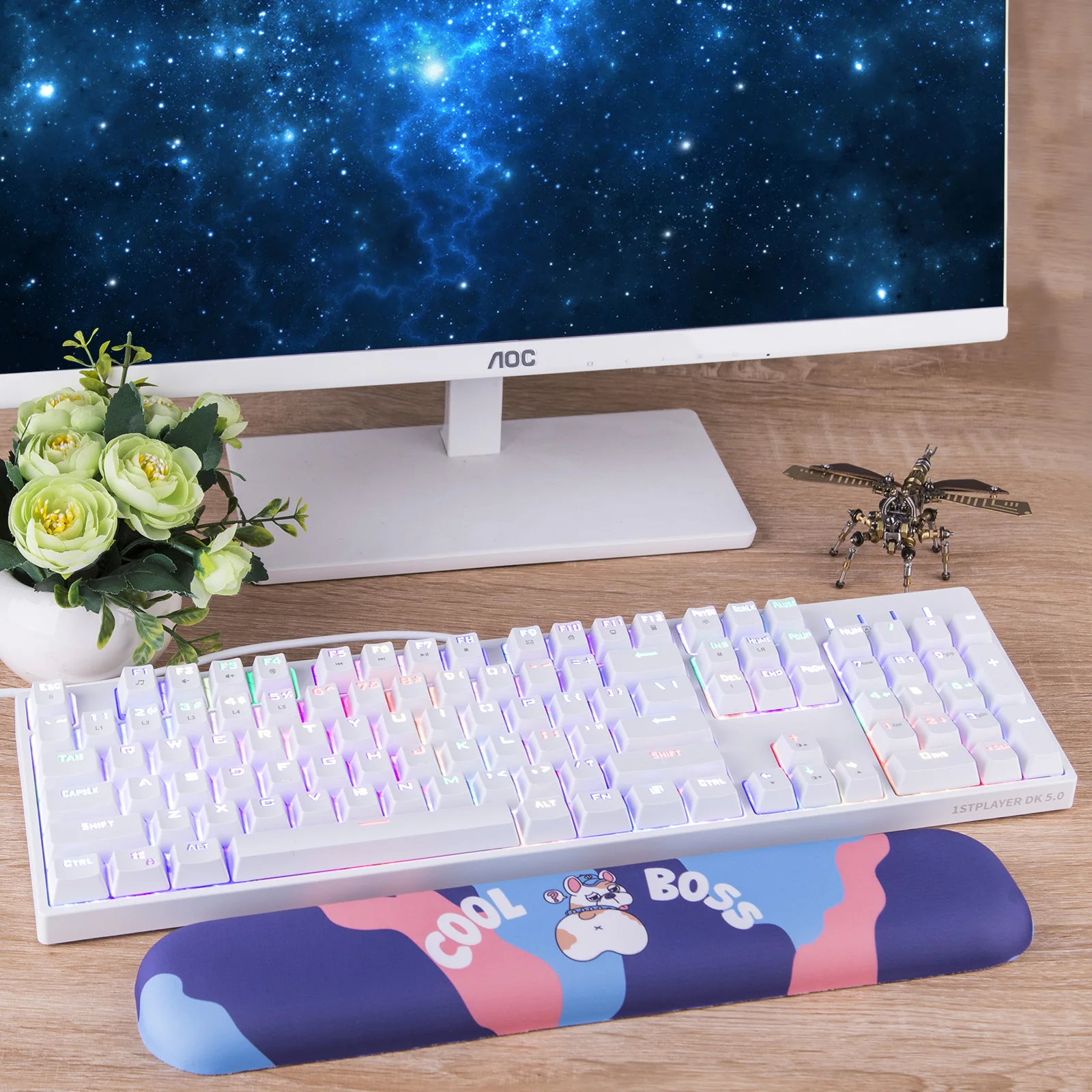 DK5.0 104 Keys PBT Mechanical Keyboard RGB Backlit Gaming Keyboard - White (Blue Switch)
DK5.0 104 Keys PBT Mechanical Keyboard RGB Backlit Gaming Keyboard - White (Blue Switch)