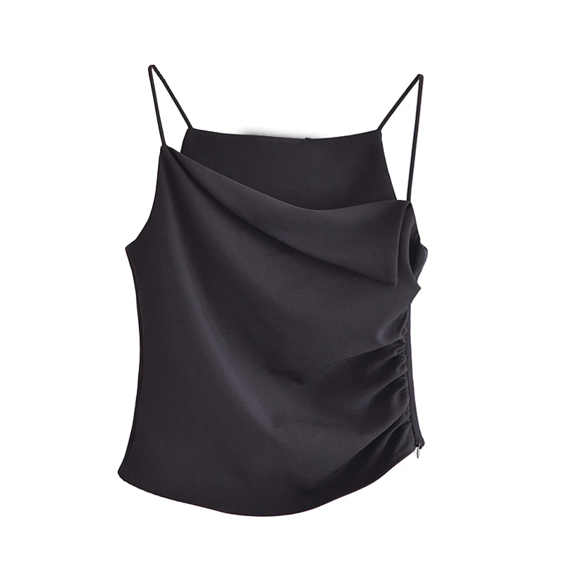 Women 2021 Black gathered camisole top Woman Thin Straps Sleeveless straight neck Sexy Summer Tops Female Basic Tanks Camis
Women 2021 Black gathered camisole top Woman Thin Straps Sleeveless straight neck Sexy Summer Tops Female Basic Tanks Camis