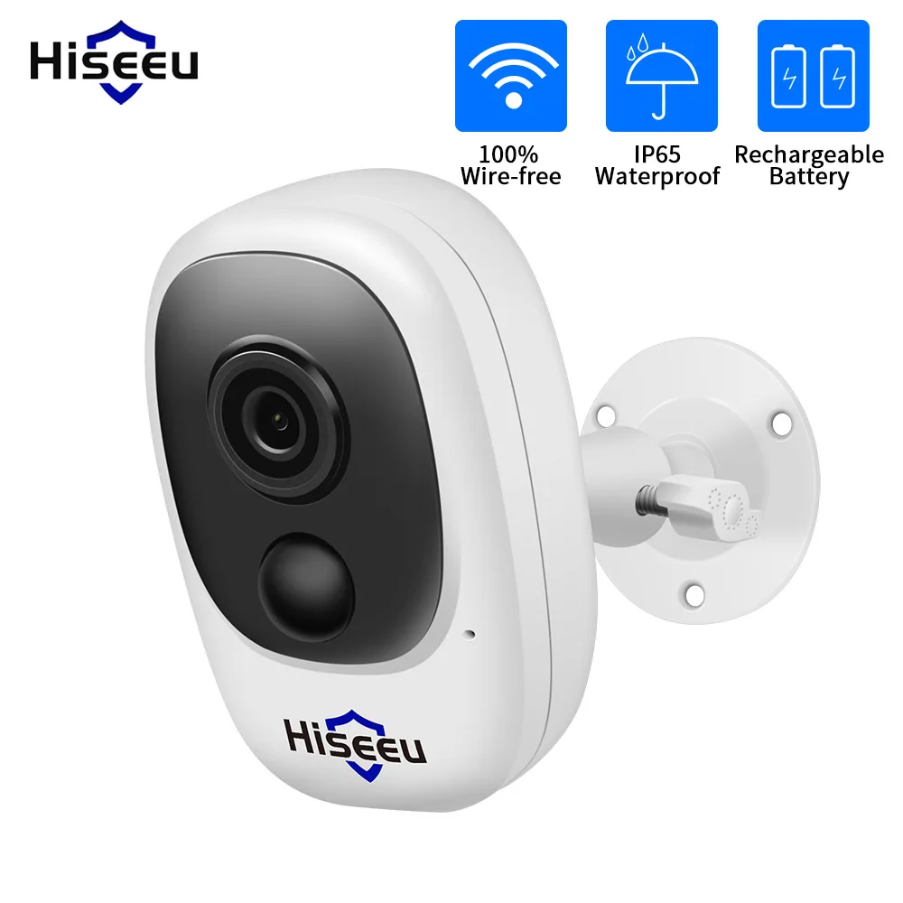 

1080P 100% Wire-Free WIFI Battery Camera IP Outdoor Rechargeable Wireless IP Camera PIR Waterproof Motion Detect App View Hiseeu