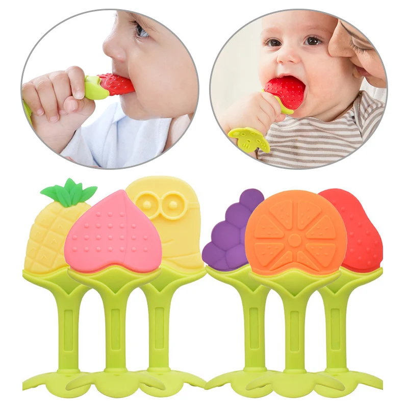 Прочный Пищевой Силикон Детские зубы Кормление фрукты мультяшная форма нескользящий держатель для младенцев
Прочный Пищевой Силикон Детские зубы Кормление фрукты мультяшная форма нескользящий держатель для младенцев