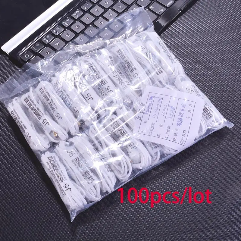 

100PCS/lot AAAA J5 Headsets In-ear Earphones Headphones Hands-free with Mic For Samsung HTC Xiaomi Phones