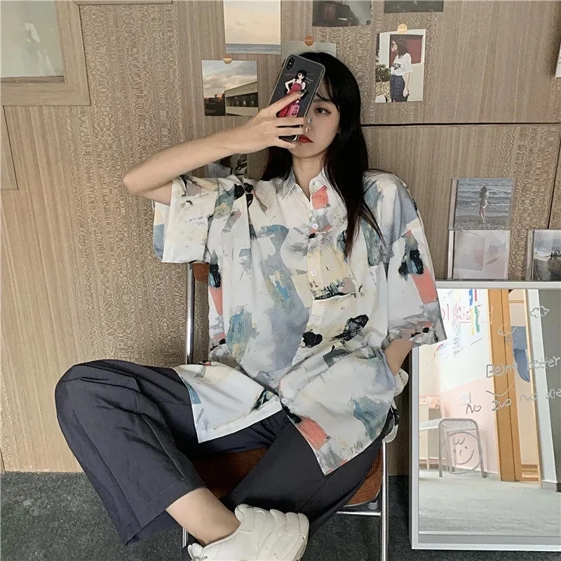 Zadily 2021 Summer Women Young Style Turn-down Collar Casual Shirt Print Shirt Single Breasted Loose Straight Blouse
Zadily 2021 Summer Women Young Style Turn-down Collar Casual Shirt Print Shirt Single Breasted Loose Straight Blouse