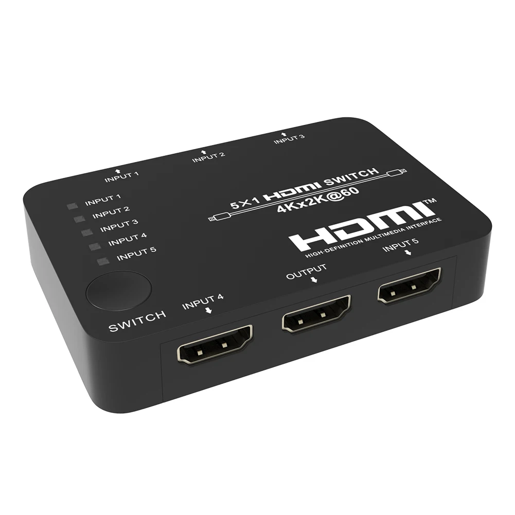 TV Box Computer Display Projector 4K 2K 5x1 HDMI-compatible Switcher 5 in 1 out Video Adapter Selector with Remote Control
TV Box Computer Display Projector 4K 2K 5x1 HDMI-compatible Switcher 5 in 1 out Video Adapter Selector with Remote Control