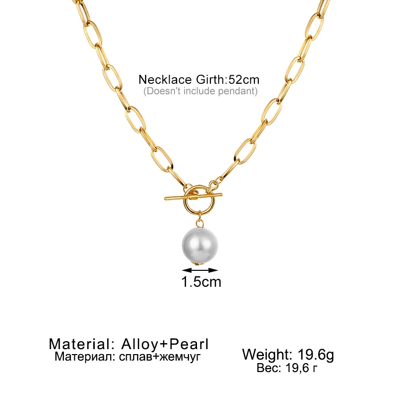 Quality Punk Simulated Pearl Pendant Necklaces for Women IFMIA Link Chain Layer Necklace Lariat Curb Cuban Collars Jewelry 
Quality Punk Simulated Pearl Pendant Necklaces for Women IFMIA Link Chain Layer Necklace Lariat Curb Cuban Collars Jewelry