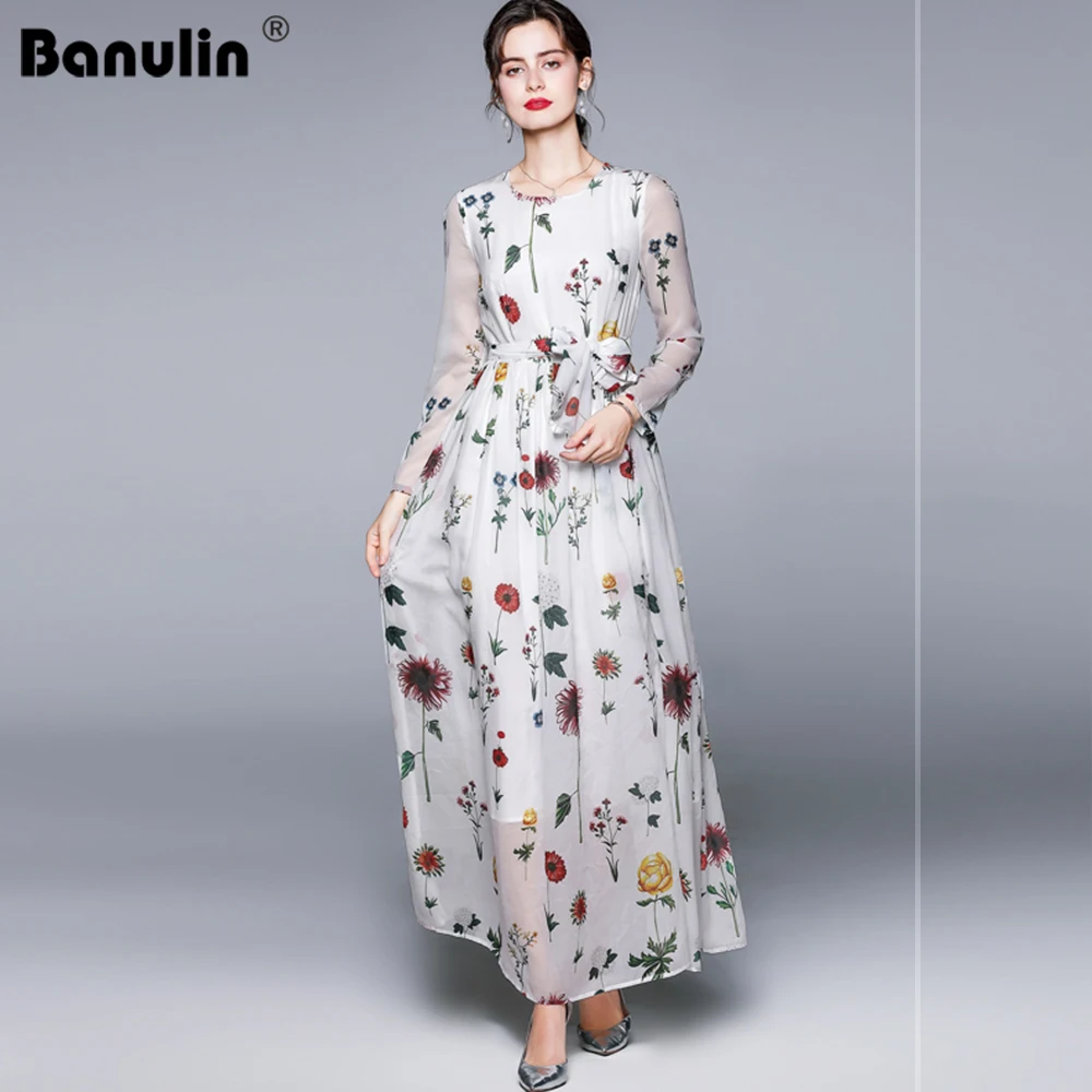 Banulin High Quality New Fashion Runway Beach Long Dress Women's Long Sleeve Casual Floral Printing Chiffon Long Boho Dress
Banulin High Quality New Fashion Runway Beach Long Dress Women's Long Sleeve Casual Floral Printing Chiffon Long Boho Dress