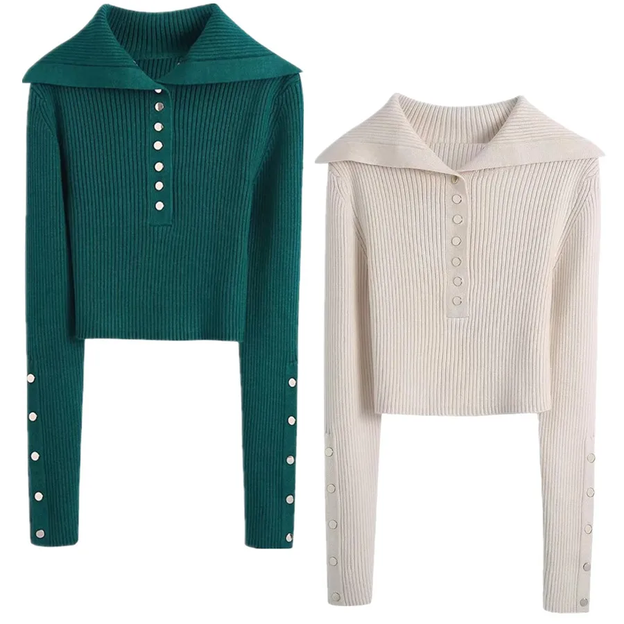 Withered England High Street Vintage Buttons Turn Down Collar Peter Pan Sweaters Women Sexy Short Sweaters Women Pullovers Tops
Withered England High Street Vintage Buttons Turn Down Collar Peter Pan Sweaters Women Sexy Short Sweaters Women Pullovers Tops