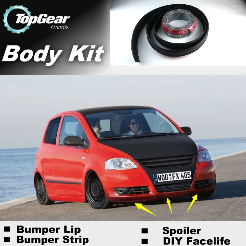 Дефлектор губ на бампер для Volkswagen VW Fox/Lupo передняя юбка спойлера тюнинга