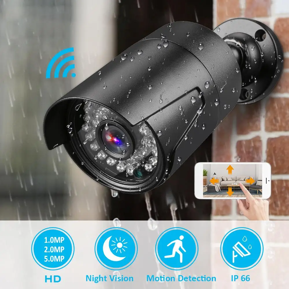 1MP/2MP/5MP Проводная IP камера H.265 POE наружная IP66 Водонепроницаемая домашняя